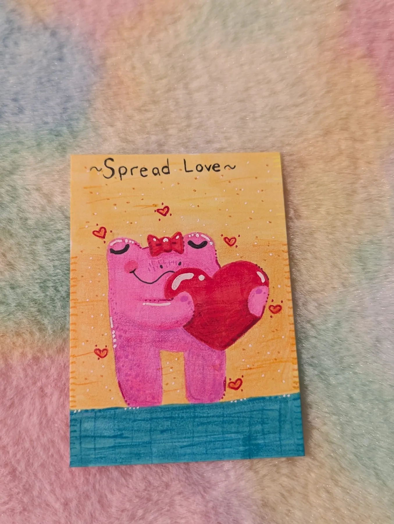 'Spread Love' Inspo-Frog 6/10 aceo art card