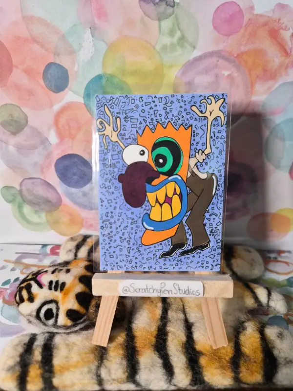 "Ooga Booga!" Courage the Cowardly Dog fan art aceo art card