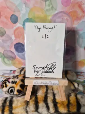 "Ooga Booga!" Courage the Cowardly Dog fan art aceo art card thumbnail 2
