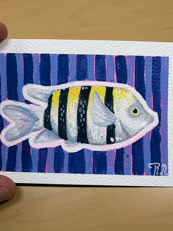 Fish 2/6 aceo art card