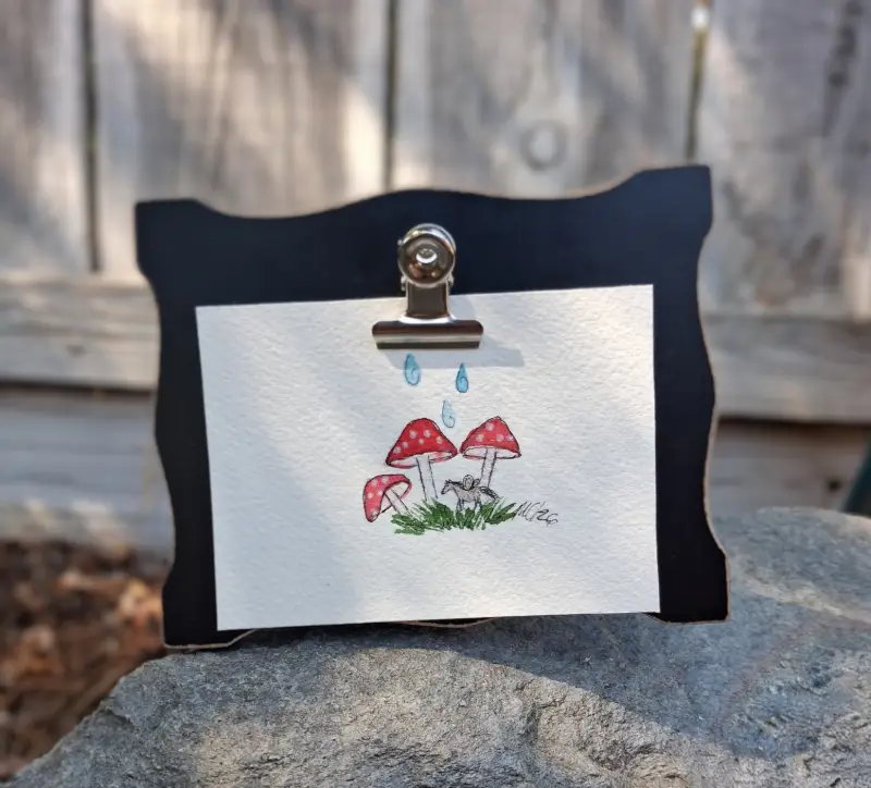 Out of the Rain *fairy horse aceo art card