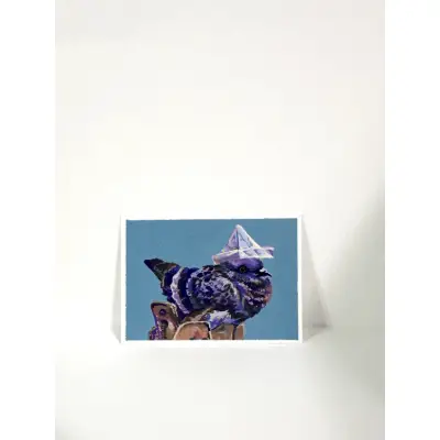 Pigeon in a Paper Hat ("Messenger Pigeon") aceo art card thumbnail 1