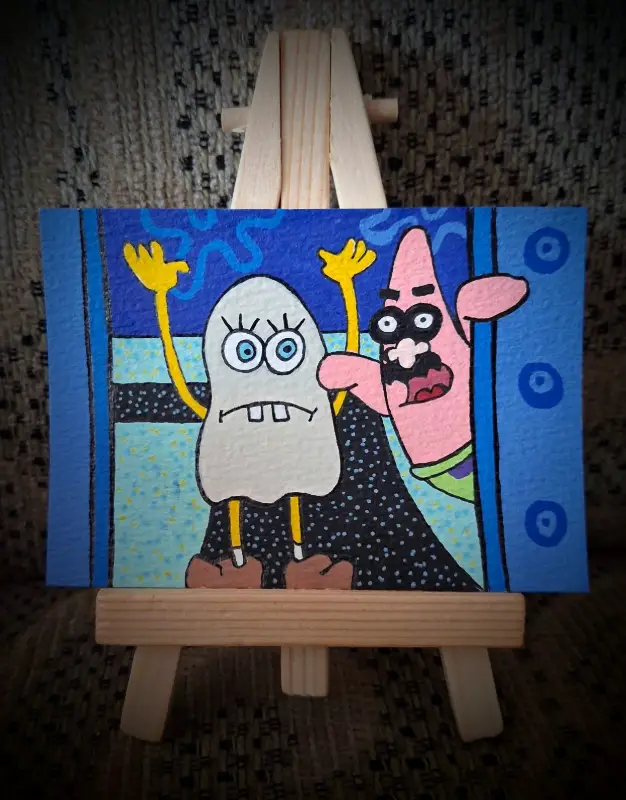SpongeBoo aceo art card