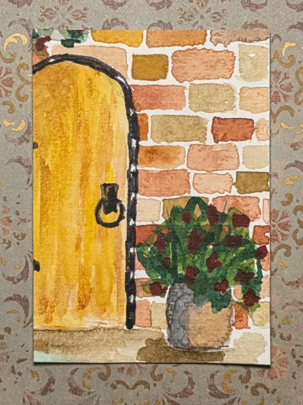Yellow Door aceo art card