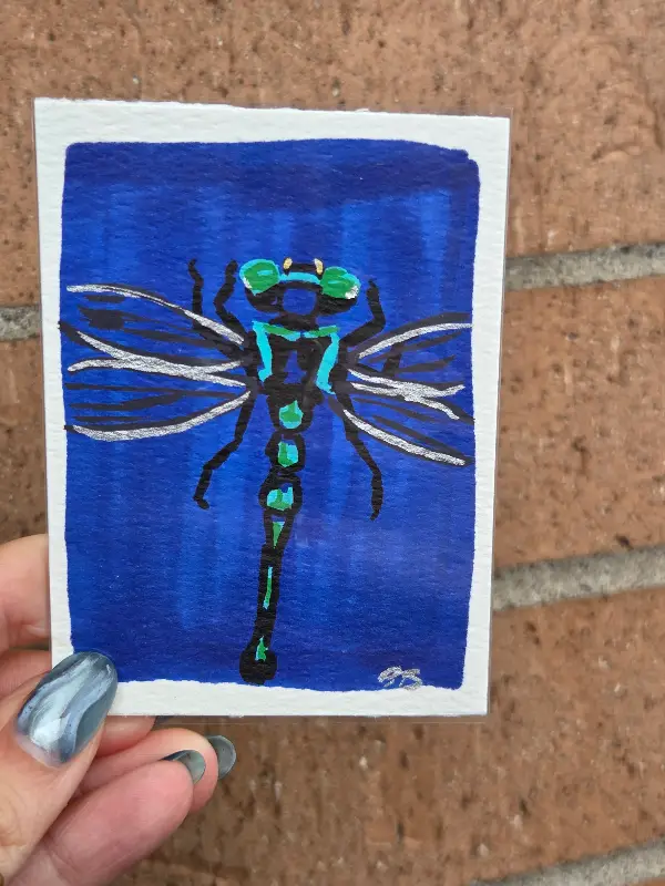 Cobra Clubtail Dragonfly aceo art card