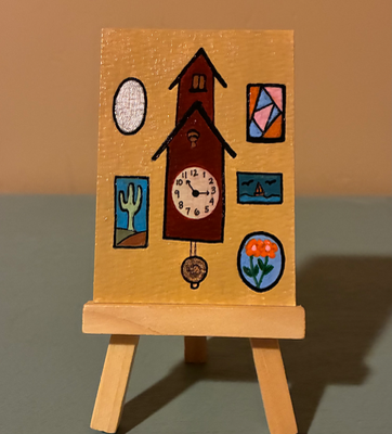 Cuckoo Clock aceo art card thumbnail 1