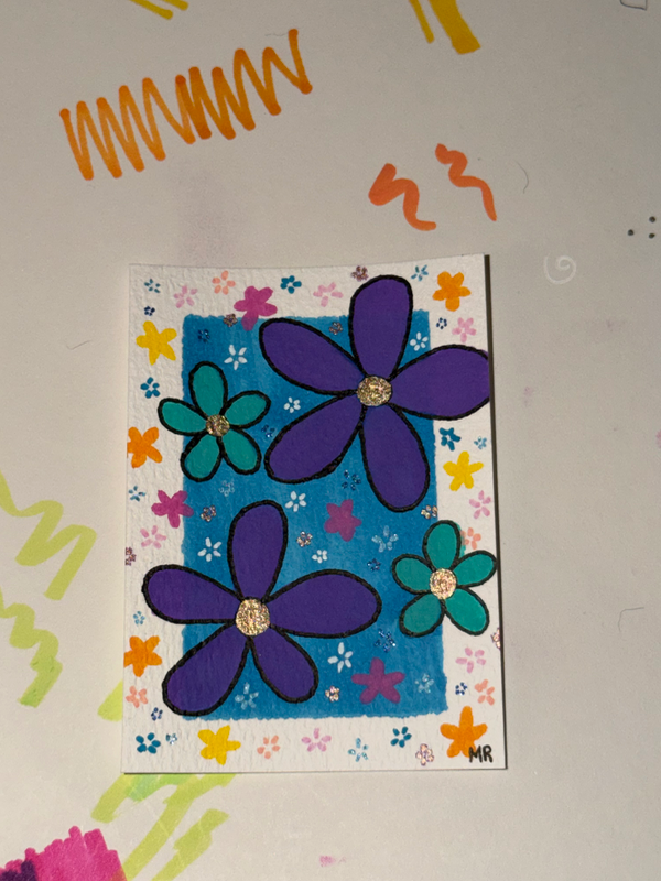 Flower Power III aceo art card