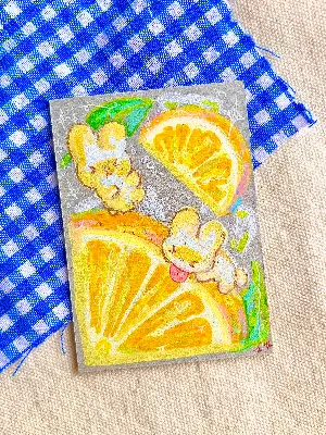 lembunade with basil ~ aceo art card thumbnail 1