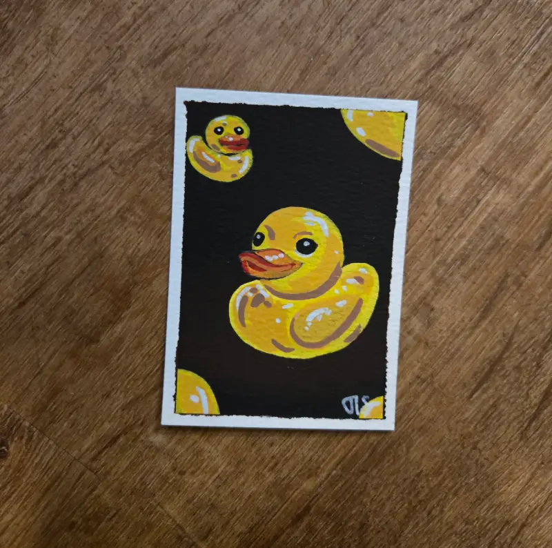 Rubber Duck aceo art card