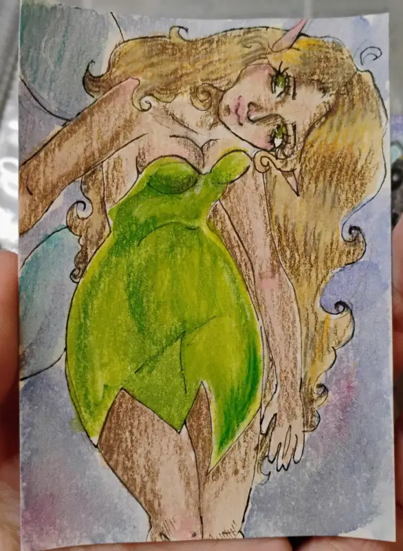 Funny Fairy aceo art card
