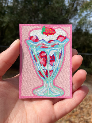 Berries 'n' Cream aceo art card thumbnail 2