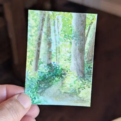 Foliage aceo art card thumbnail 3