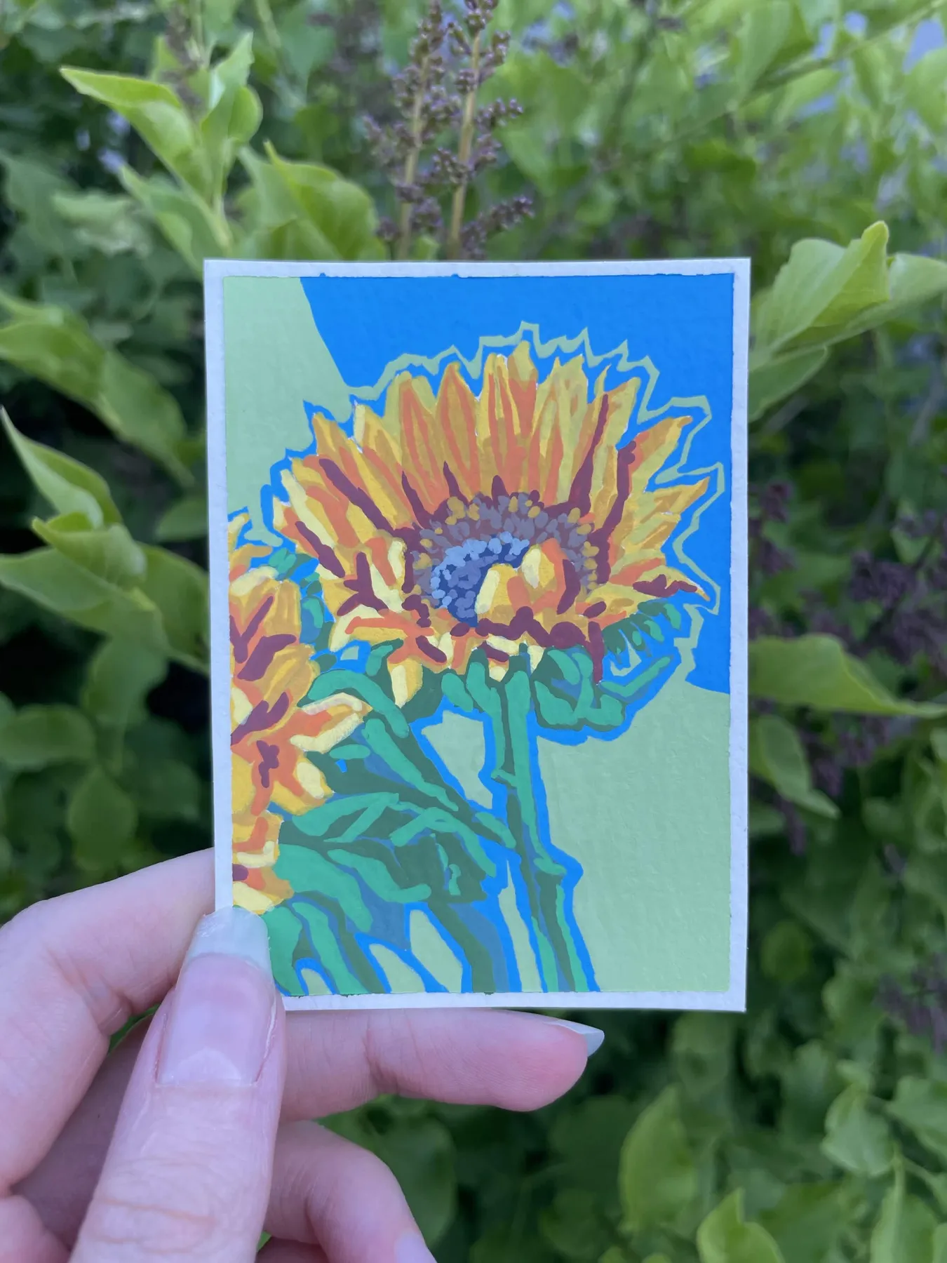 Sunflowers aceo art card