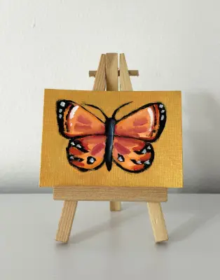 Peaches aceo art card thumbnail 2