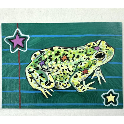 Notebook Frog aceo art card thumbnail 2