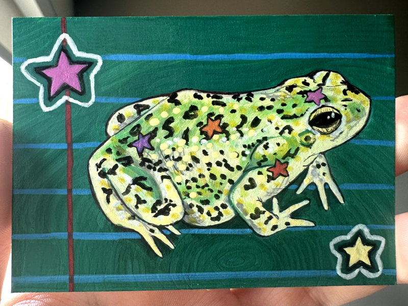Notebook Frog aceo art card