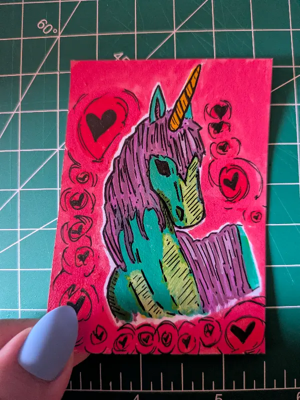 Unicorn aceo art card