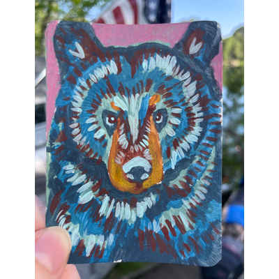 Black Bear aceo art card thumbnail 1