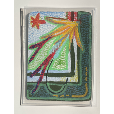 Night fishin’ - abstract fly fishing lure - “let em’ fly” series aceo art card thumbnail 1