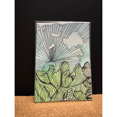 Green Flash — Watercolor & Ink (ACEO) aceo art card thumbnail 2