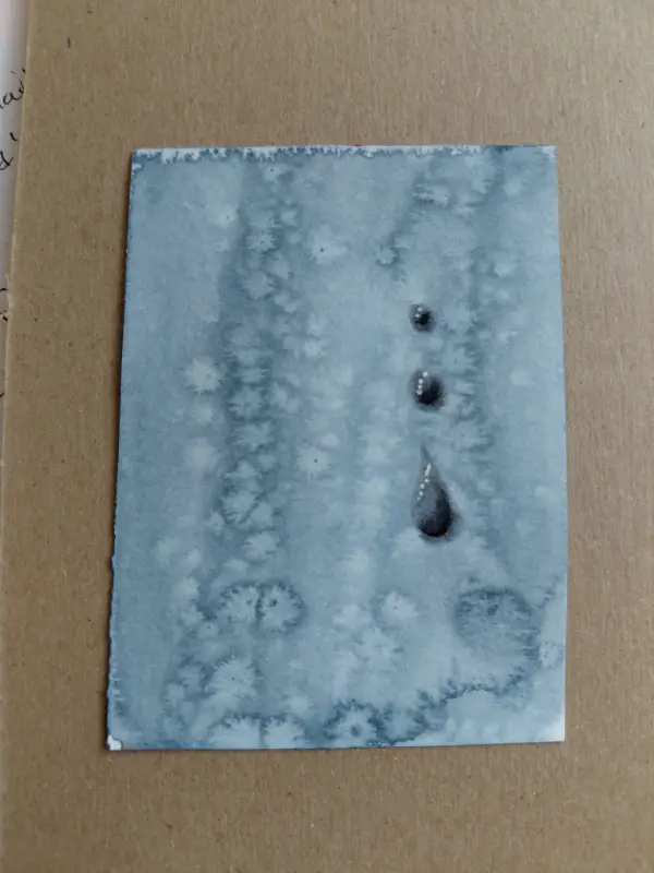 Rain drops aceo art card