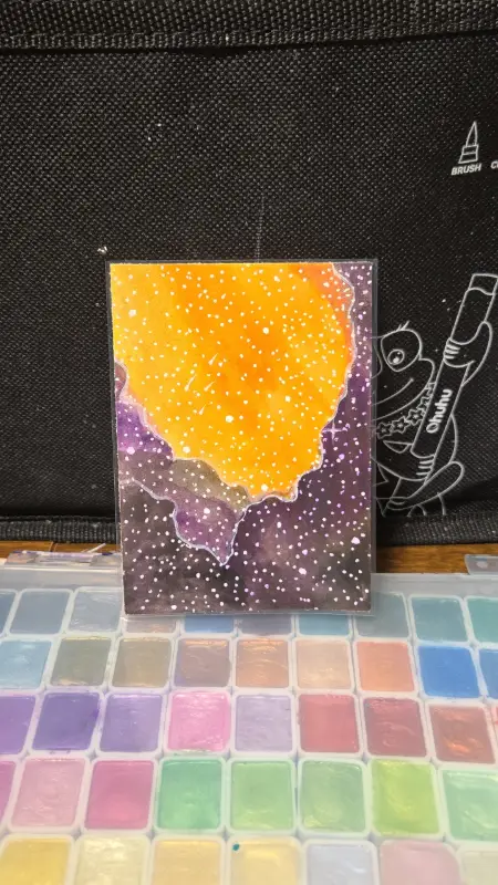 Purple Nebula aceo art card