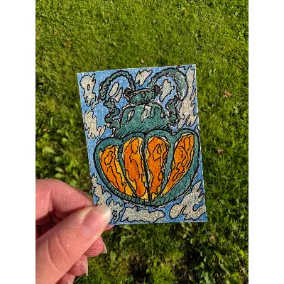 Beetle set of 3 aceo art card thumbnail 2