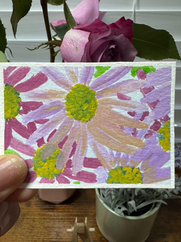 Daisy Drops aceo art card
