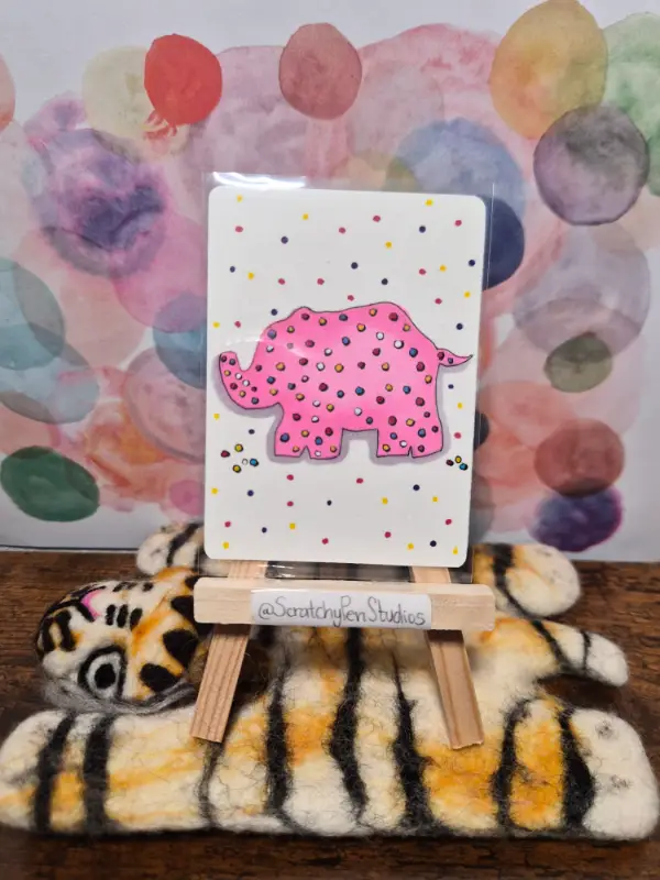 "Frosted Elephant" Food, Animal Cracker aceo art card
