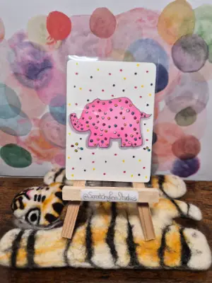 "Frosted Elephant" Food, Animal Cracker aceo art card thumbnail 1