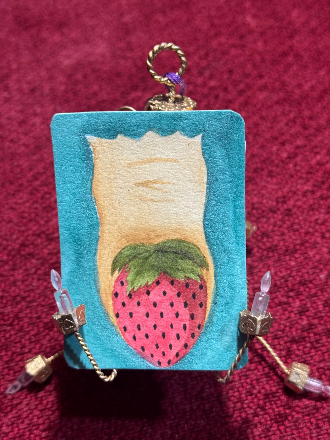 Strawberry Toe aceo art card