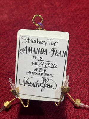 Strawberry Toe aceo art card thumbnail 2