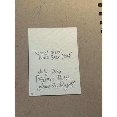 “Normal Sized Root Beer Float” Orange Cat and Drink ACEO aceo art card thumbnail 2