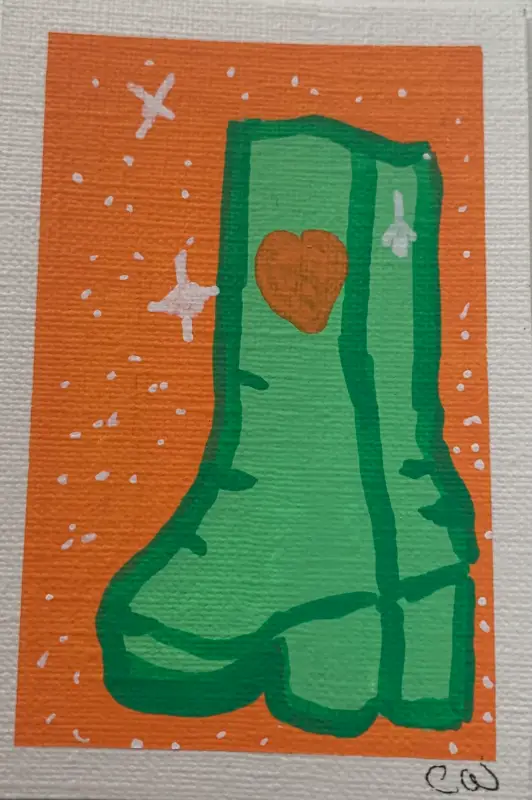 Boots aceo art card