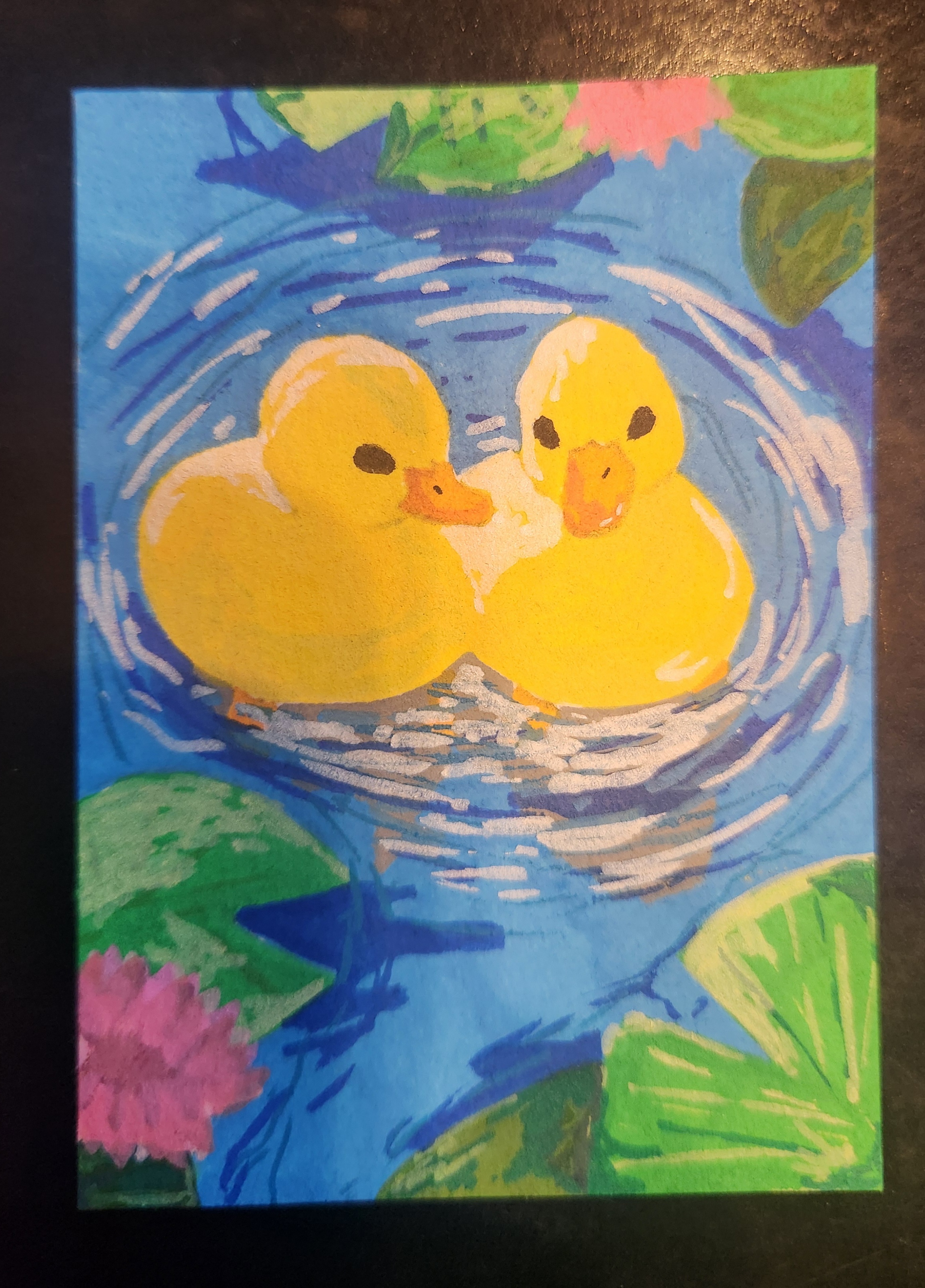 Baby Ducks aceo art card