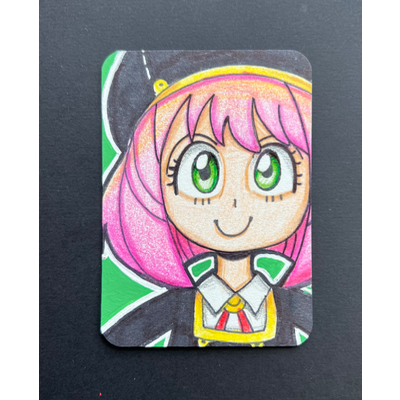 Anya Forger aceo art card thumbnail 2