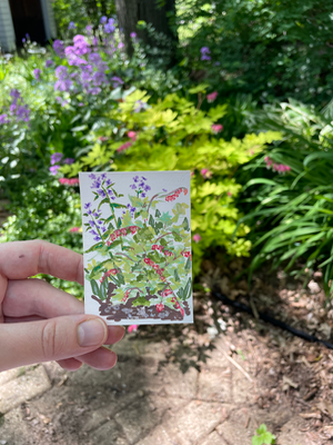 Bleeding hearts aceo art card thumbnail 2