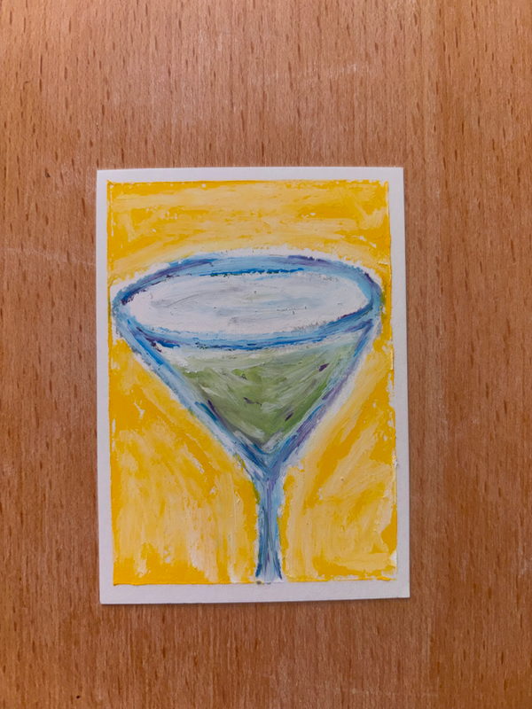 Martini Hour aceo art card