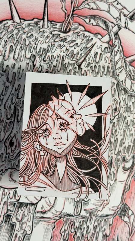Android Girl aceo art card