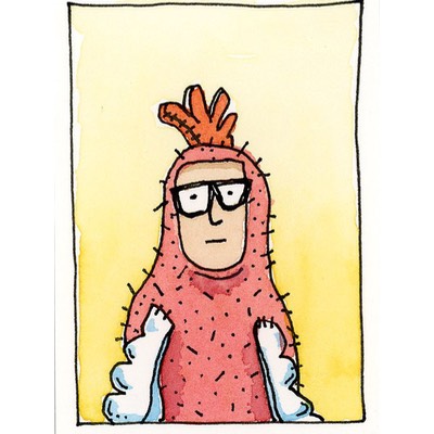 Chick-n Sip Mascot Steve aceo art card thumbnail 1