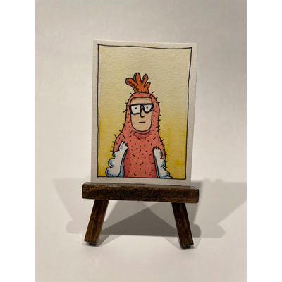 Chick-n Sip Mascot Steve aceo art card thumbnail 2