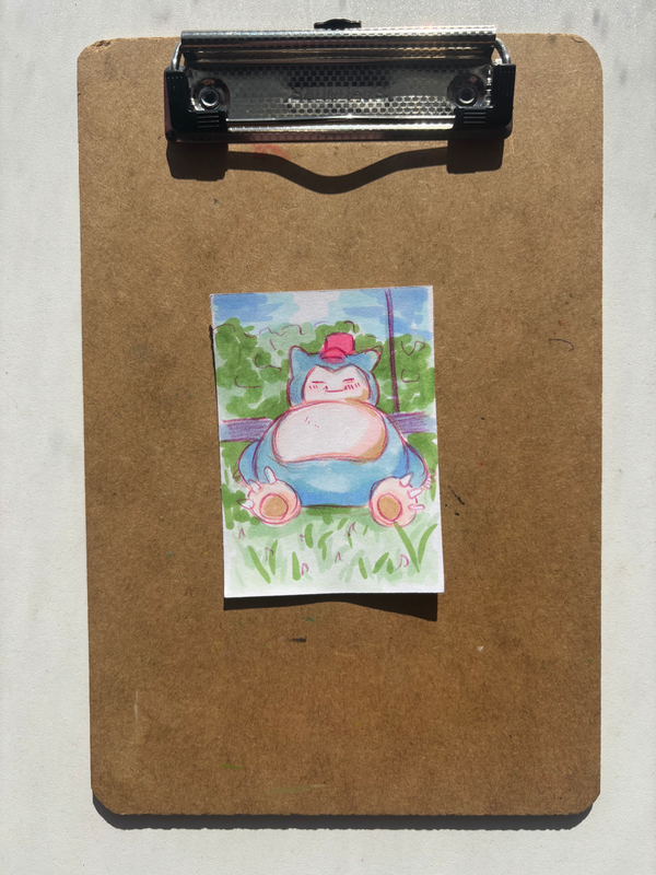 “Snorlax” Pokemon aceo art card