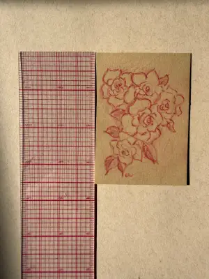 Untitled Rose Sketch aceo art card thumbnail 2