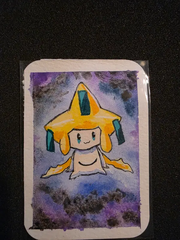 Jirachi in a Void - Pokemon aceo art card
