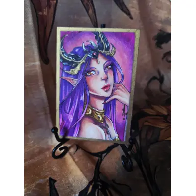 Dragon Queen - Original ACEO - Ancient Queen Series aceo art card thumbnail 3