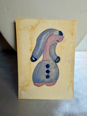 Cute Alien Drawing aceo art card thumbnail 1