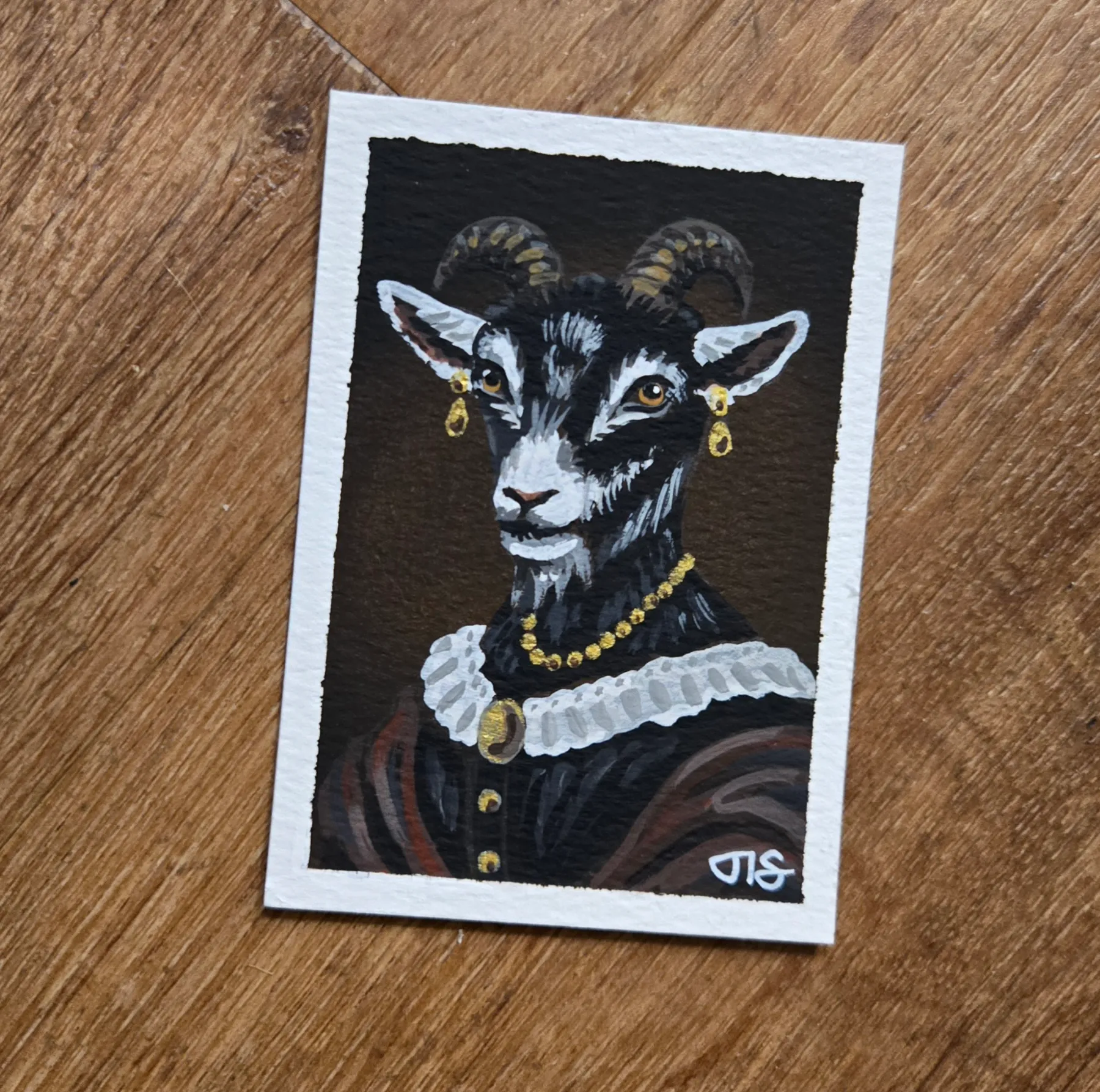 Lady Goat aceo art card