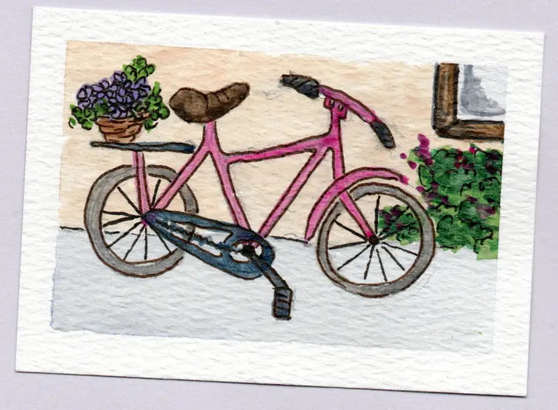 A decrepit Euro Bike aceo art card