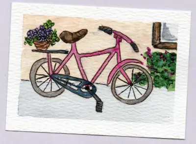 A decrepit Euro Bike aceo art card thumbnail 1