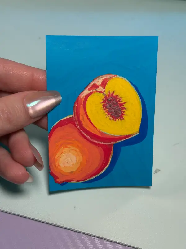 Peach aceo art card